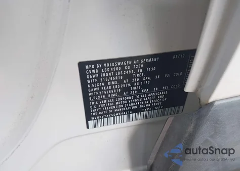 2013 Volkswagen Tiguan S from USA, damaged, VIN WVGBV7AX5DW544314